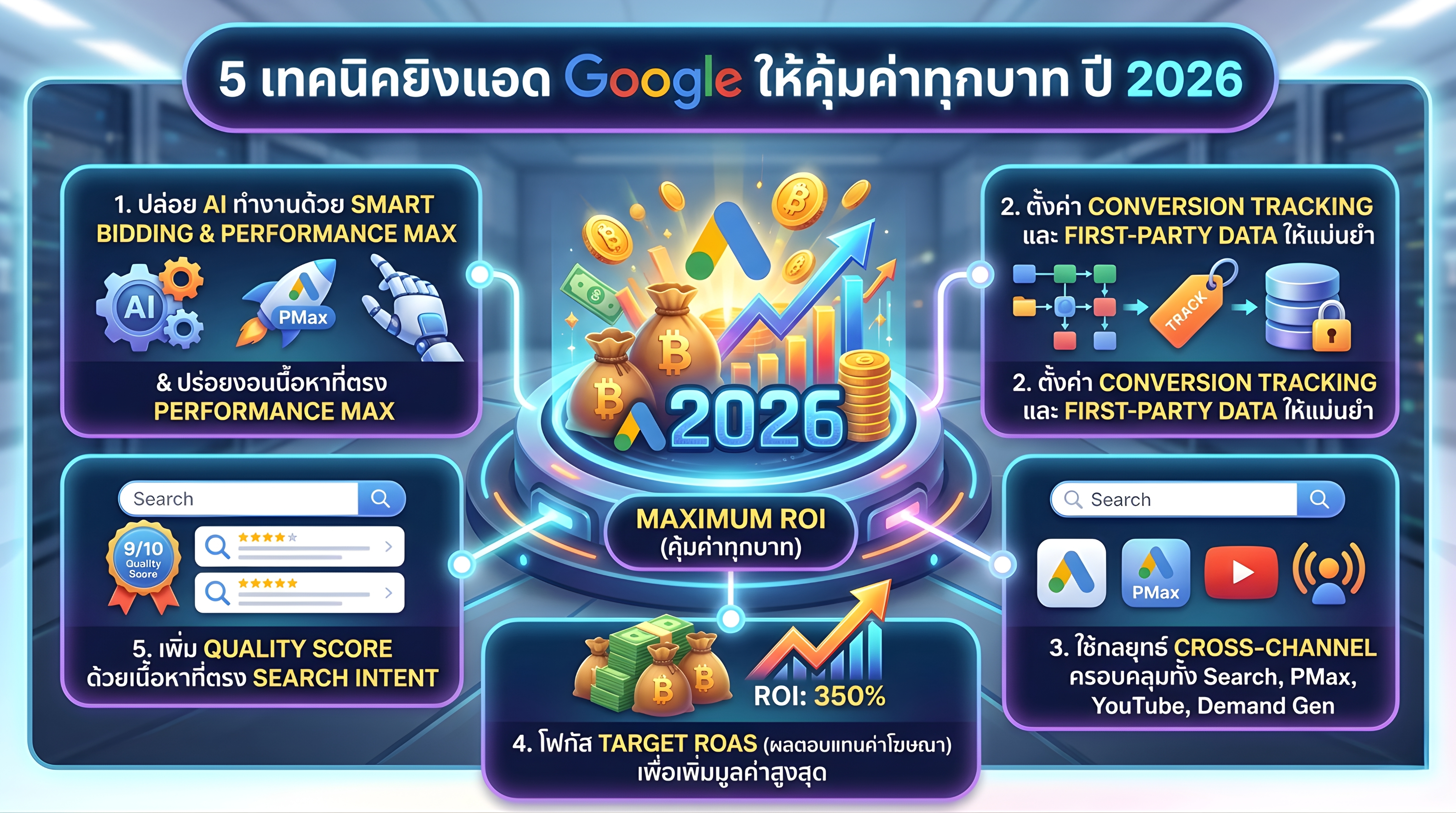 5 เทคนิคยิงแอด Google ให้คุ้มค่าทุกบาท ปี 2026